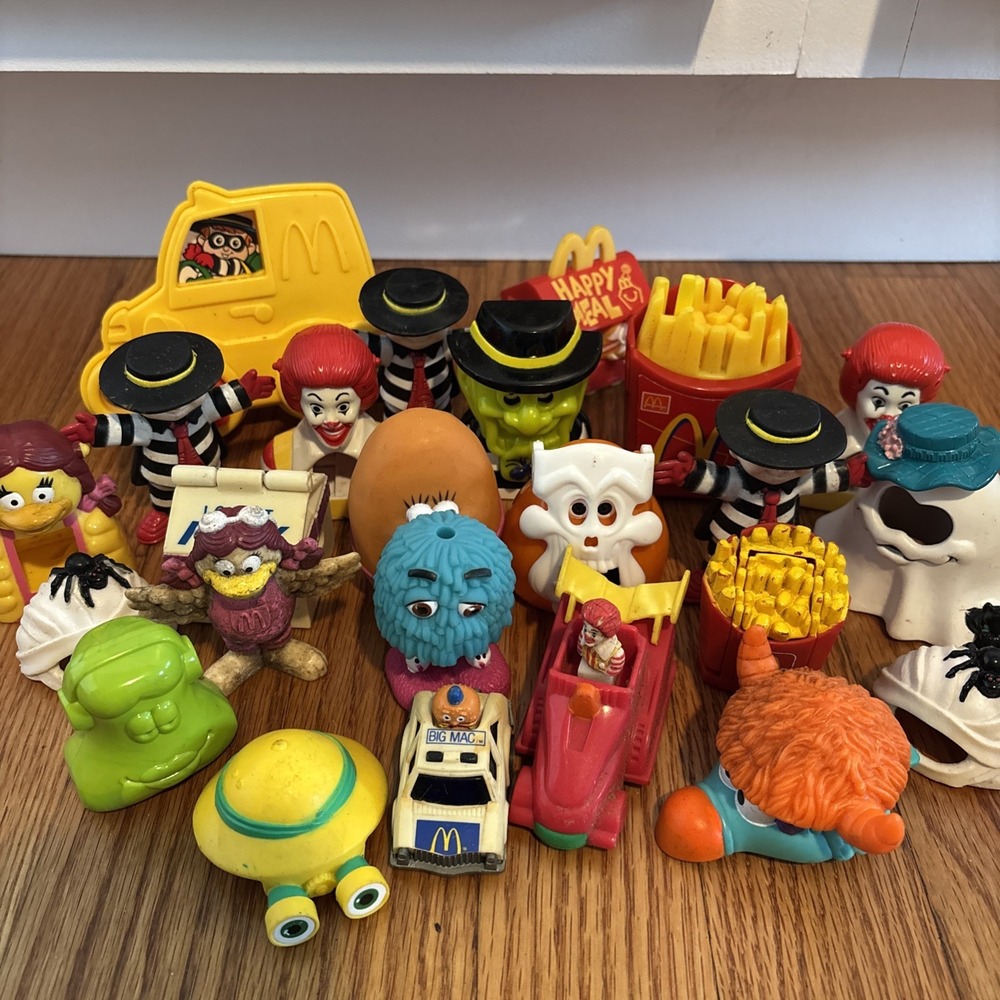 Happy Meal Figurines McDonalds Disney Food Nuggets Fries Vintage, Ertl Car Lot
